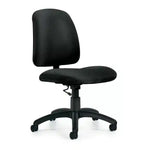 Armless Task Chair with Patterned Black Fabric | Pneumatic Height Adjustment