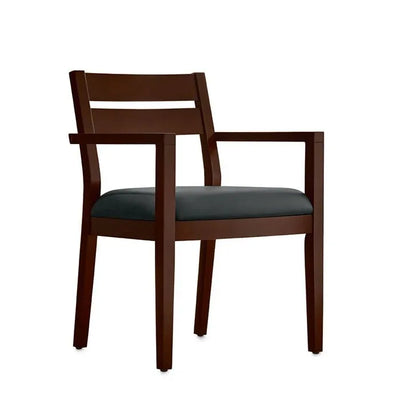 OTG Wood Guest Chair, black seat.