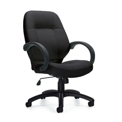 a black OTG office chair with wheels