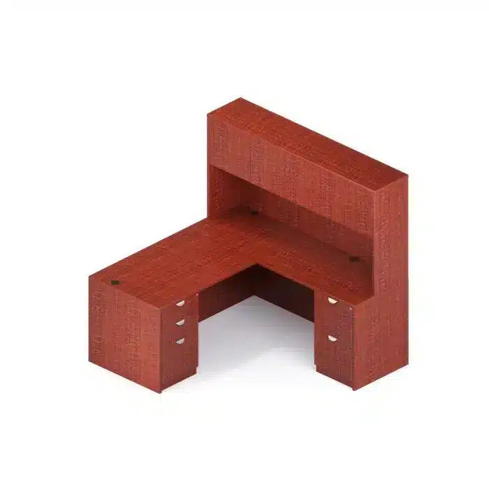 66" Rectangular Desk L Shape with Hutch