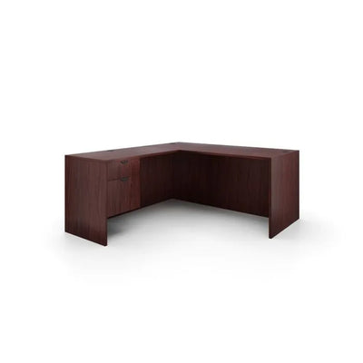 66" Rectangular Desk 42" x 24" Return Shell - Reversible 22"D Hanging Box/File Pedestal