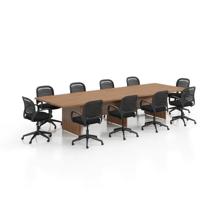 Premium 144 Rectangular Conference Table with 10 Chairs – 247workspace