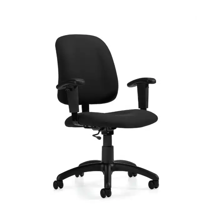 Global Goal 2237-6 black task chair with arms.