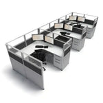 SUNLINE Signature 6×6 Cubicle – 53" High | Premium Square Workstation