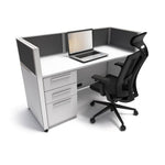 Sunline signature 5x2 cubicle - 41in high, grey base and charcoal accent.
