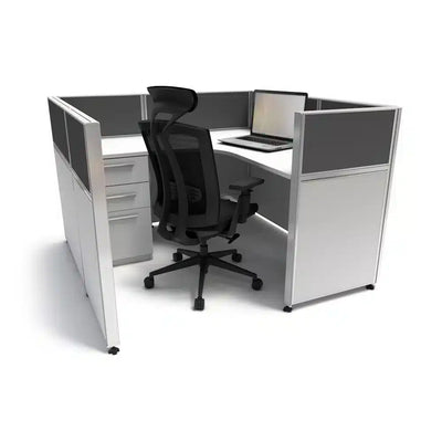 5x5 Cubicle Light Grey Base and Charcoal Accent