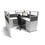 Sunline signature 6x6 - 53in high cubicle, light grey with charcoal accent