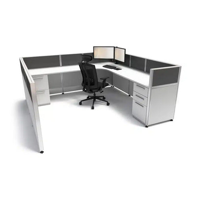 Sunline Signature 8x8 Cubicle - 41in high, Charcoal base and grey accent