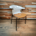 Used JSI Wink Stack Chair W Arms Gloss White and Briza Aztec