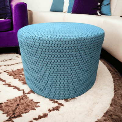 used OFS Boost Round Ottoman – Blue