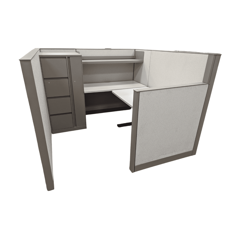 Used Steelcase Answer 6×6 Workstation W/ Str Tower & Crank Hgt Adj Dsk