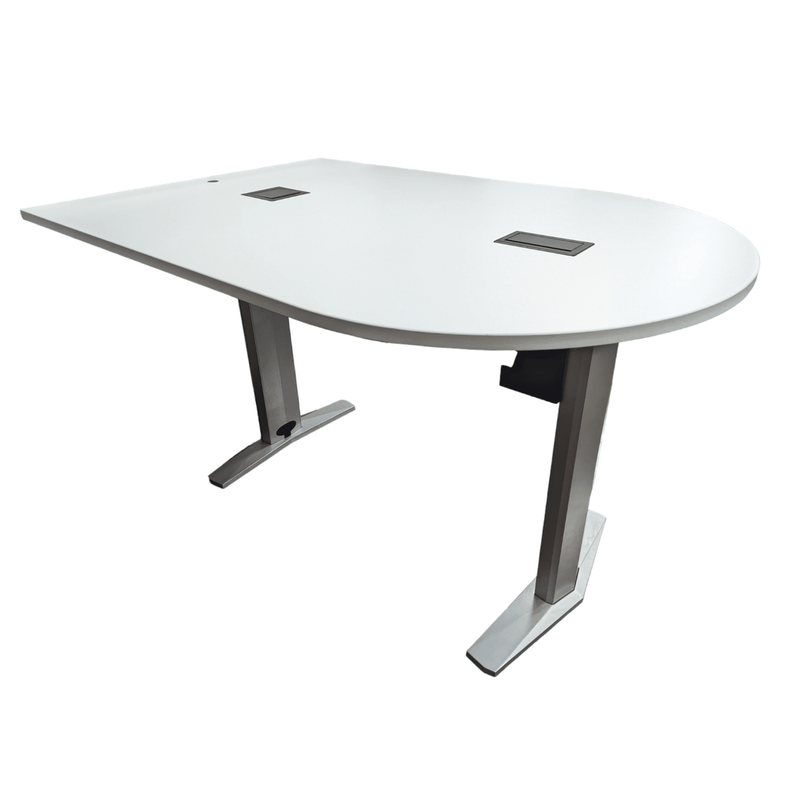 Used Steelcase Bar Height 4x6 Half Moon Table with Power