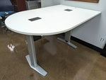 Used Steelcase Bar Height 4×6 Half Moon Tablewith Power