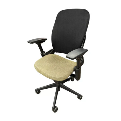 Steelcase Leap V2 Task Chair, Olive Seat and Black Mesh back