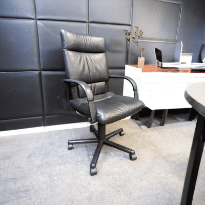 Used Vitra Black Leather Conference Chair