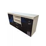 White/Black 2 Dr/2 Dr Entertainment Center 64.5x17.75x31.5