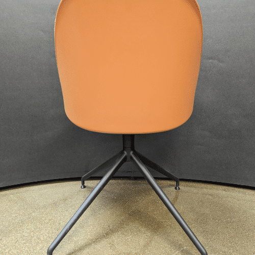 Arper Cila Chair Orange Shellgreen Cushions Black Frame