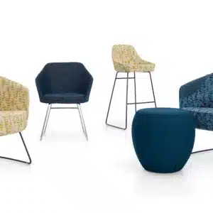 Change is the constant that each new generation brings to the table. Drift™ seating encourages people to come together with new ideas, new priorities and new ways of thinking. The welcoming look is ideal for collaborative spaces in the workplace to community spaces in healthcare. The series includes lounge and side chairs, bar and counter stools, and task swivel models, connecting people and places wherever the day takes us. The wood base four-leg and swivel models, available in a wide range of popular finishes, bring added warmth to this contemporary seating series.