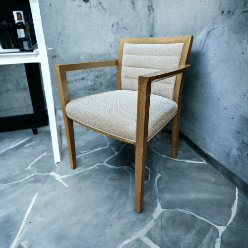 Used Steelcase Coalesse Side Chair / Dark Bronze Wood/tan Fabric