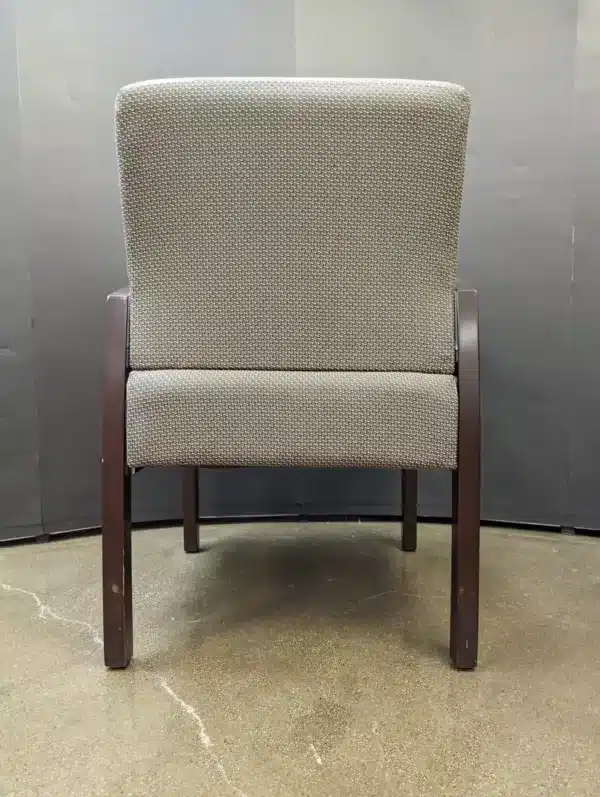 used Tan Fabric Side Chair / Dark Wood