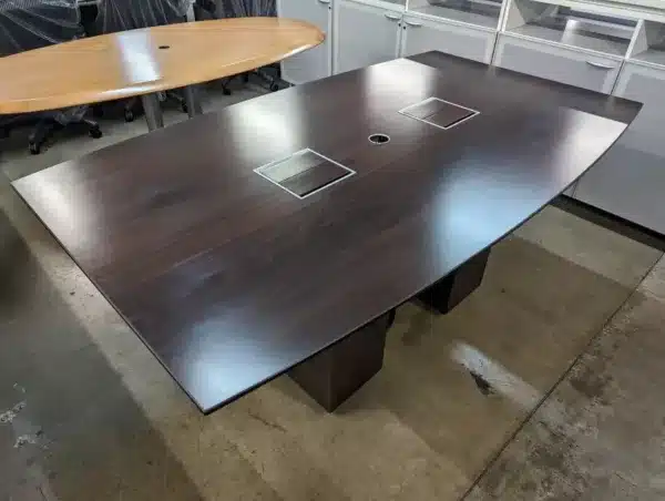 used Bernhardt 72×42 Conference Table W/ Power – 2 Wood Bases