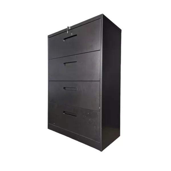 Devaise 36" Black Metal Lateral File Cabinet