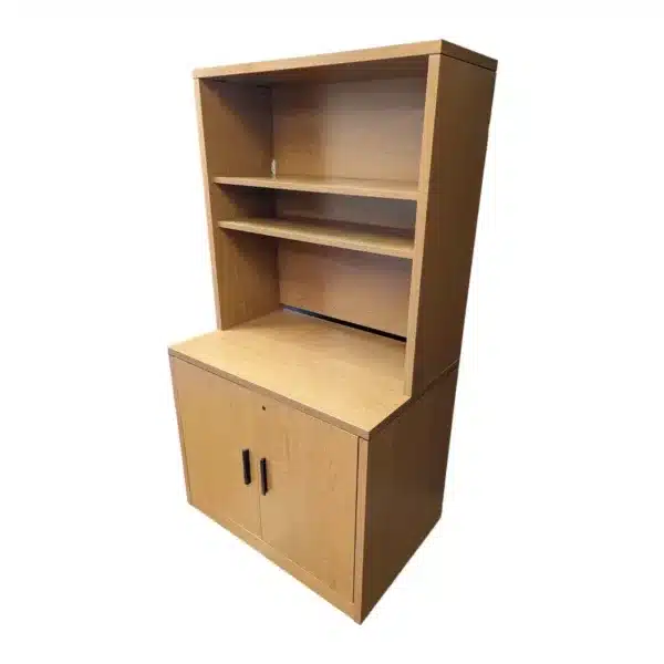 Oak 36 inch Storage Cabinet With Hutch 36x24x67