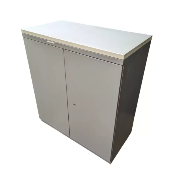 Used 36 inch Grey Storage Cabinet White Top