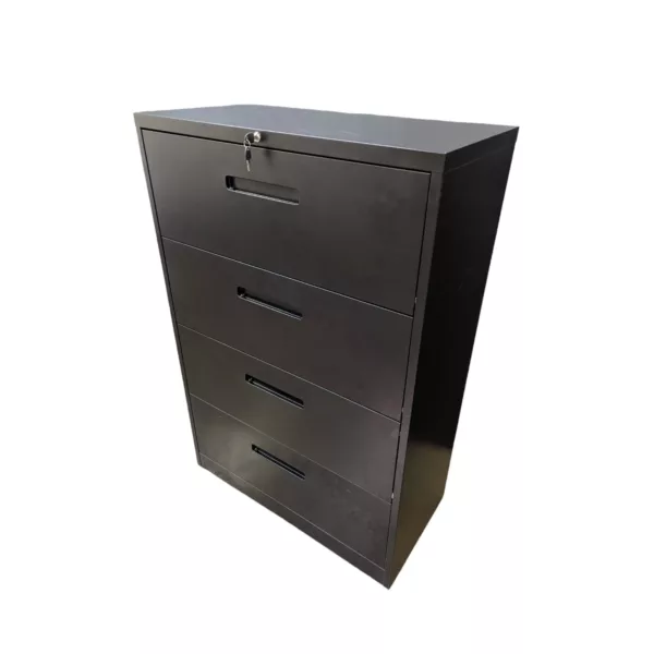 Used Devaise 36 Black Metal Lateral File Cabinet