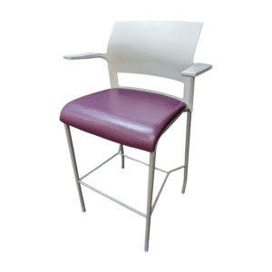 used steelcase move stool deep purple seat white back