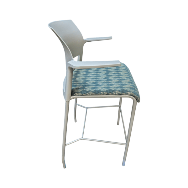 used steelcase move stool blue design fabric grey back