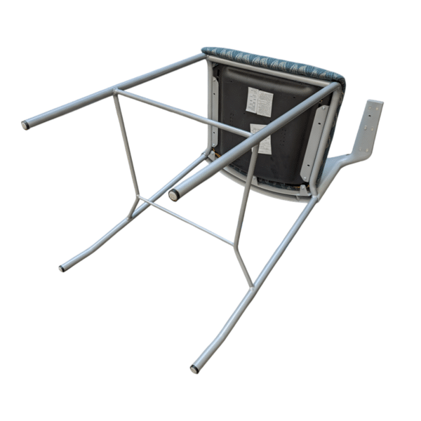 used steelcase move stool blue design fabric grey back