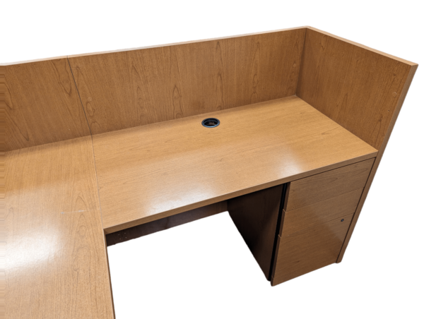 Hon sepia 8x8 reception desk with bbf & ff