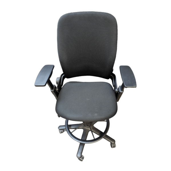 Used Steelcase Leap Stool V2 - Black Cloth Seat with Black Mesh Back