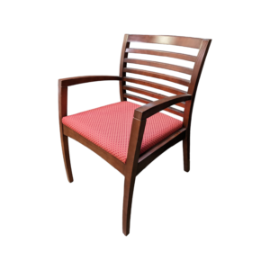used Kimball Beo Guest Chair, Lifesaver Poppy Fabric/Cherry Wood